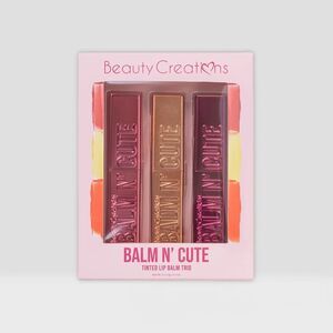 Beauty Creations Pink and Gold balm n cute tinted lip balm trio Set NIP